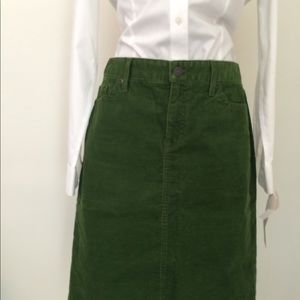 Green corduroy skirt